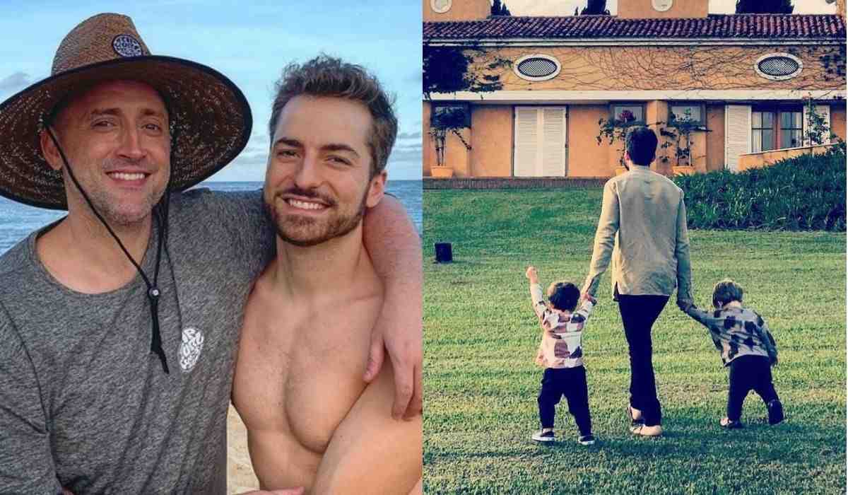 Viúvo de Paulo Gustavo posa com os filhos . Foto: Reprodução Instagram