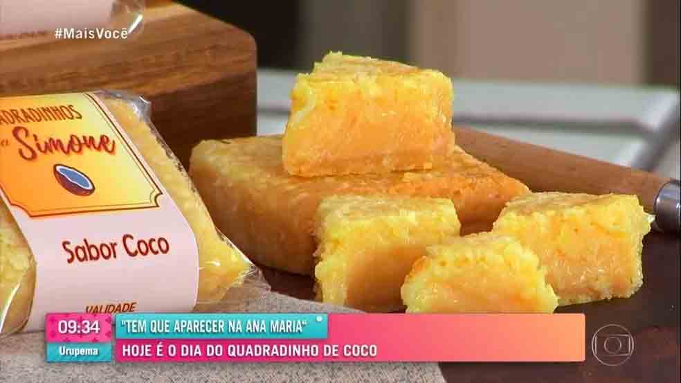 Quadradinhos de Coco no ‘Mais Você’ (Foto/Reprodução) Globo
