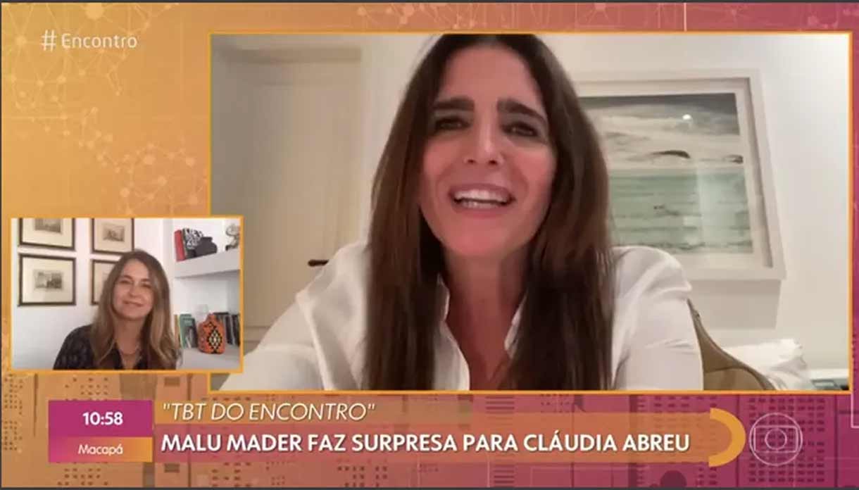 Cláudia Abreu chora com mensagem de Malu Mader . Foto: Reprodução Twitter