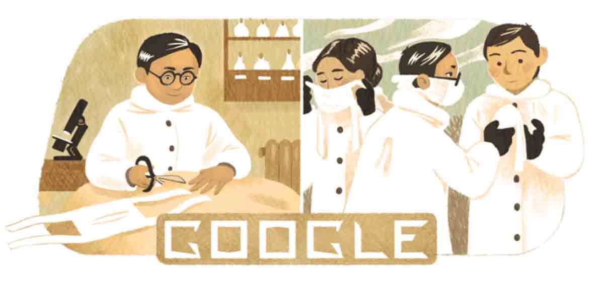 Google homenageia o epidemiologista Wu Lien-teh, inventor da precursora da máscara N95. Foto: Divulgação