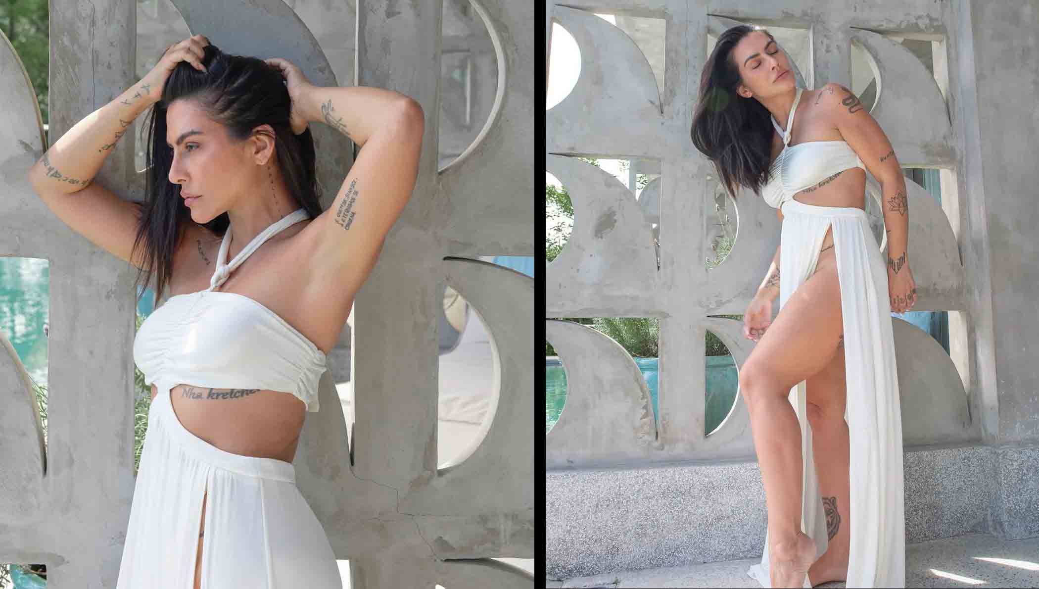 Cleo Pires causa na web com vestido branco sem calcinha. Foto: Reprodução instagram