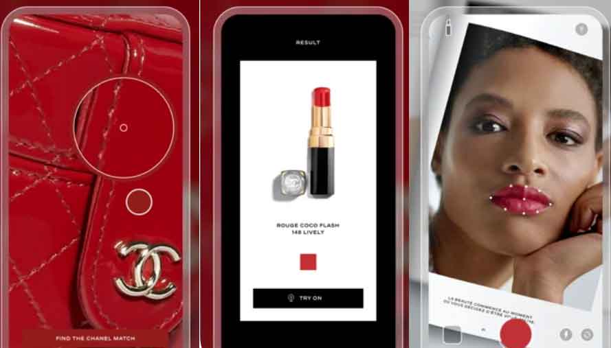 Chanel lança aplicativo para escolha da cor do batom. Foto: reprodução