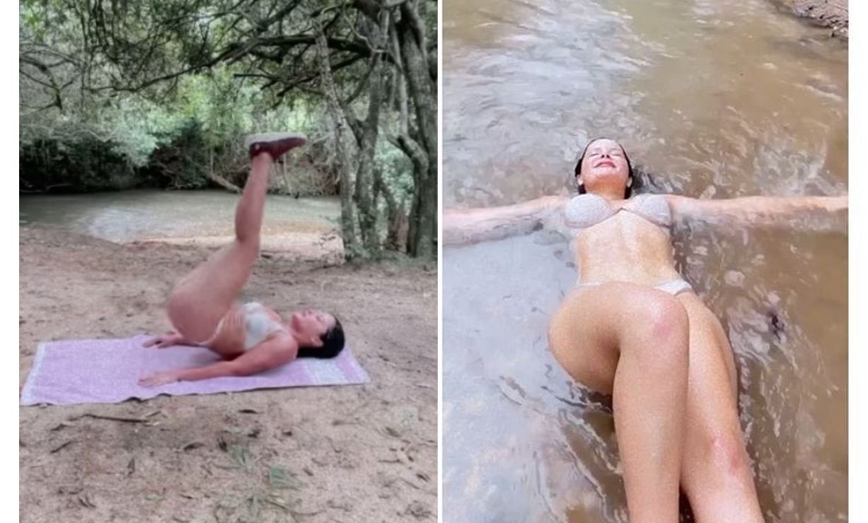 De biquini Maraisa curte banho de rio após treino ao ar livre (Foto: Reprodução/Instagram)