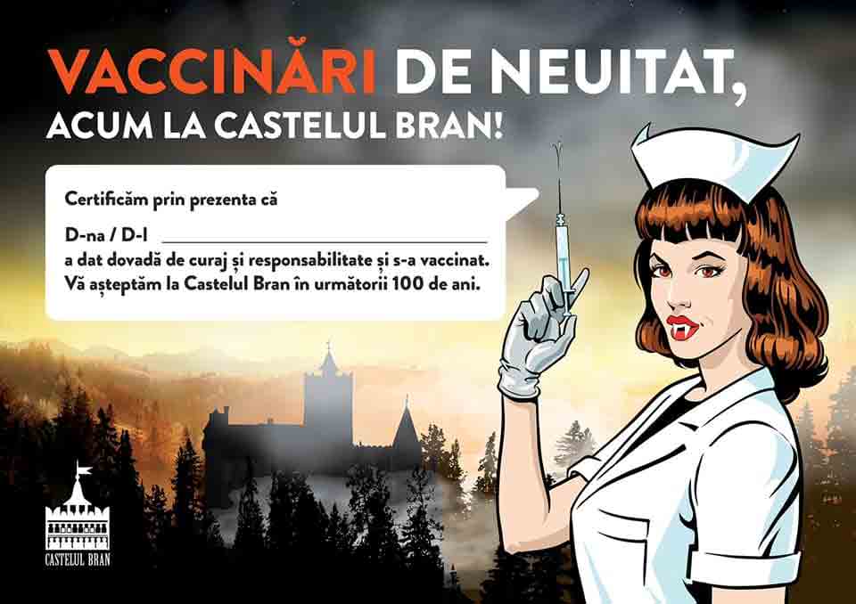 Covid-19: aberto ao público, Castelo de Drácula oferece vacinas para visitantes. Foto: reprodução Facebook