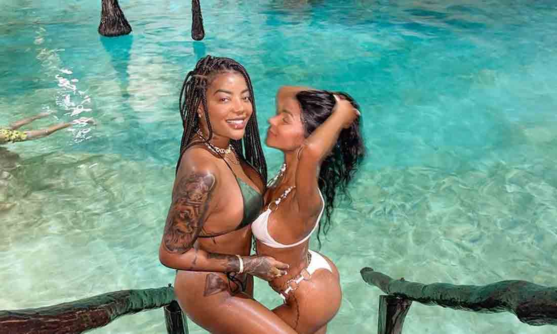 Ludmilla e Brunna Gonçalves posam de biquíni em piscina paradisíaca no México. Foto: Reprodução Instagram