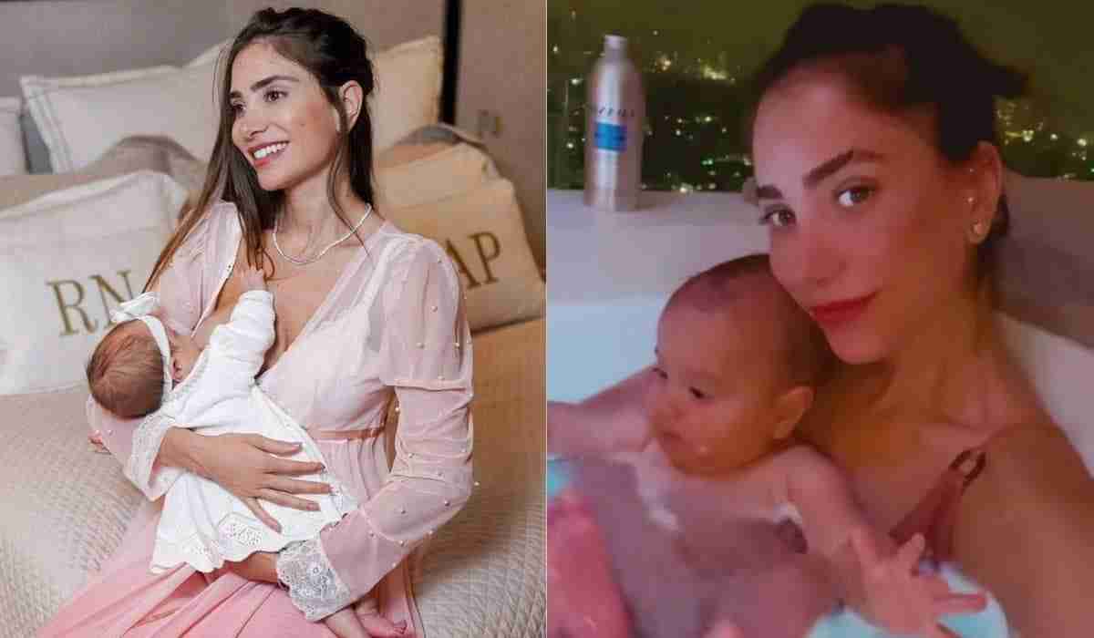 Romana Novais posa com filha em banheira luxuosa: 'spa com a mamãe' (Foto: Reprodução/Instagram)