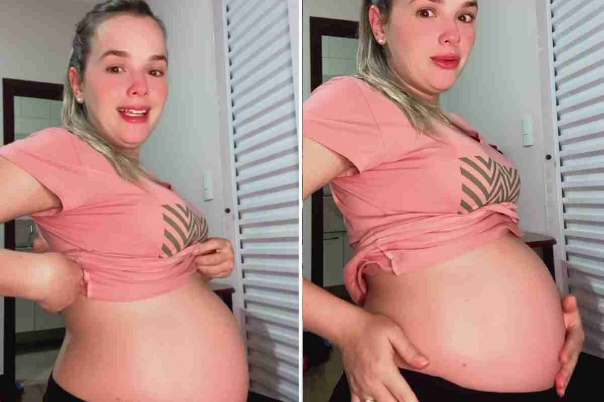 Thaeme exibe o barrigão de 29 semanas de gravidez: "O cuidado tem que ser redobrado" (Foto: Reprodução/Instagram)