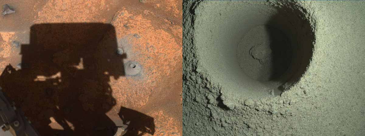Perseverance perfura solo de Marte em busca de amostras. Foto: Nasa/Divulgação