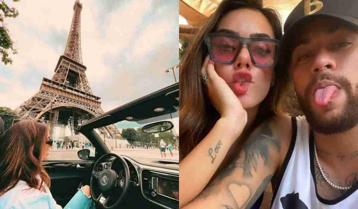Affair de Neymar posa andando de carro conversível pelas ruas de Paris (Foto: Reprodução/Instagram)