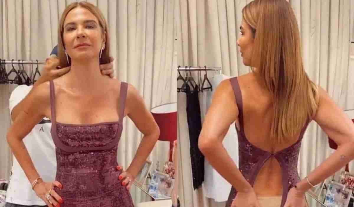 Luciana Gimenez brinca ao mostrar vestido que não cabe mais (Foto: Reprodução/Instagram)