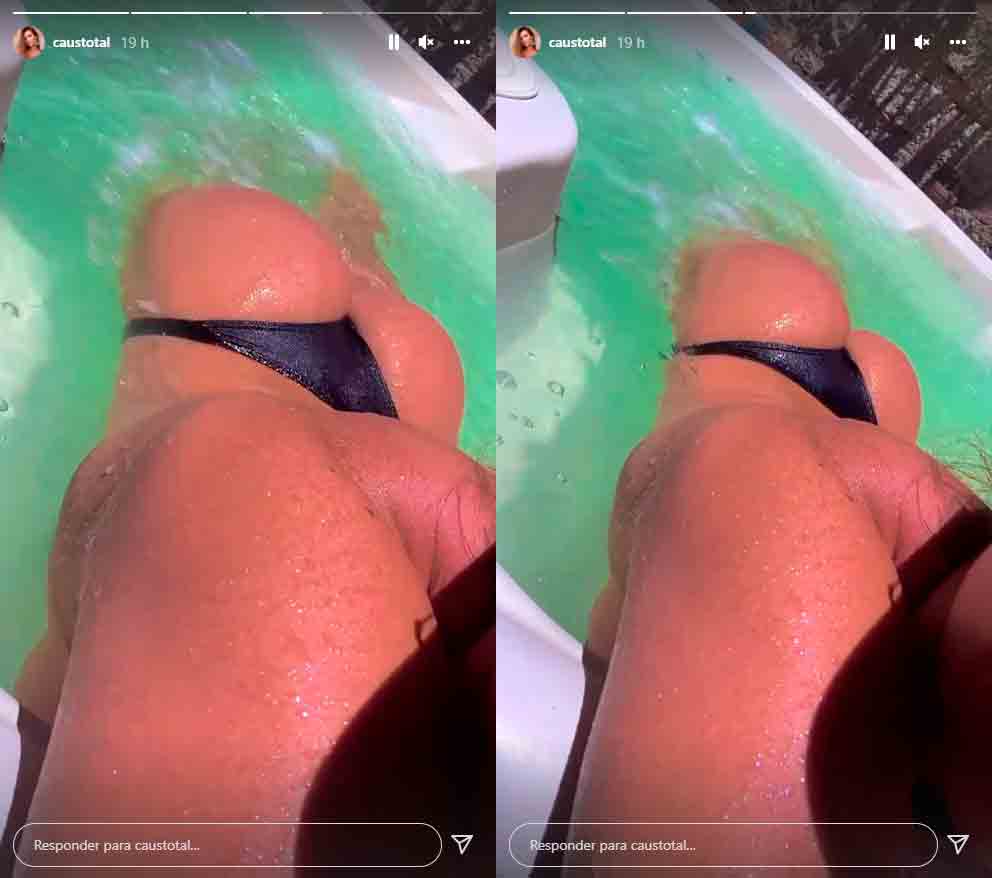 Sarah Caus aproveita o verão e ousa com foto na piscina. Foto: Reprodução Instagram