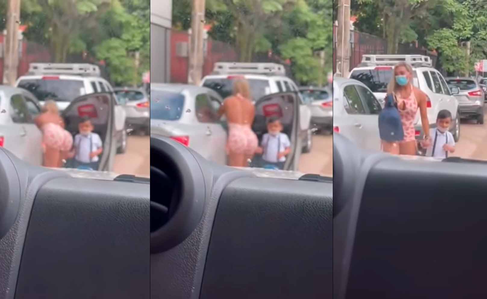Vídeo: Mulher é atacada na web pelas roupas que usa ao levar filho à escola  . Foto: Reprodução Youtube