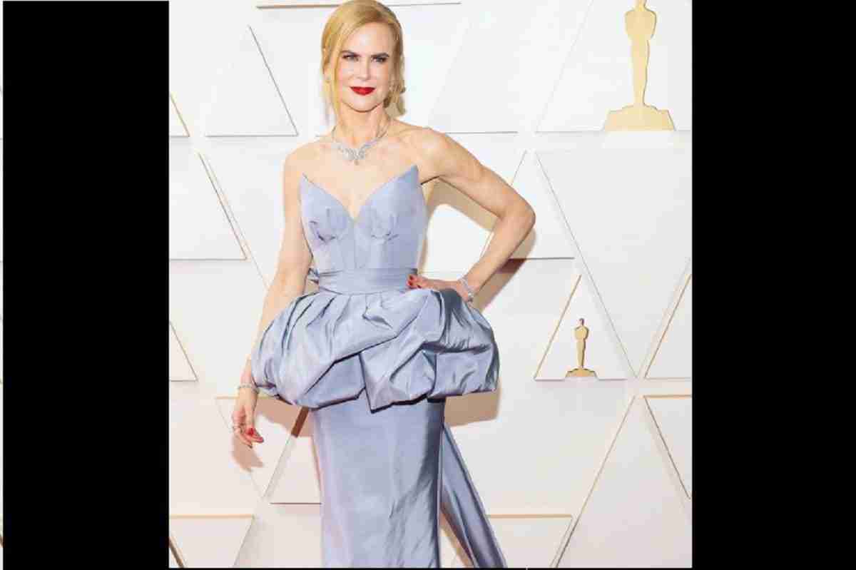 Vestido de Nicole Kidman no Oscar 2022. Fotos: Reprodução/ Instagram