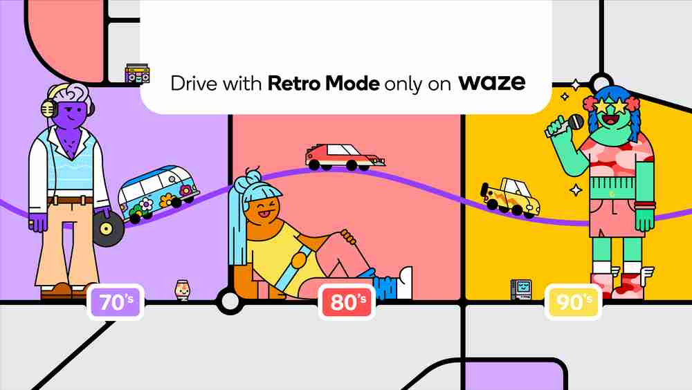 Waze lança modo retro para dirigir nas décadas de 70, 80 e 90