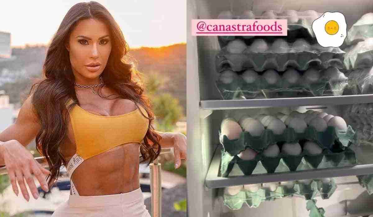 Gracyanne Barbosa exibe seu estoque de ovos: ‘geladeira fitness’ (Foto: Reprodução/Instagram)
