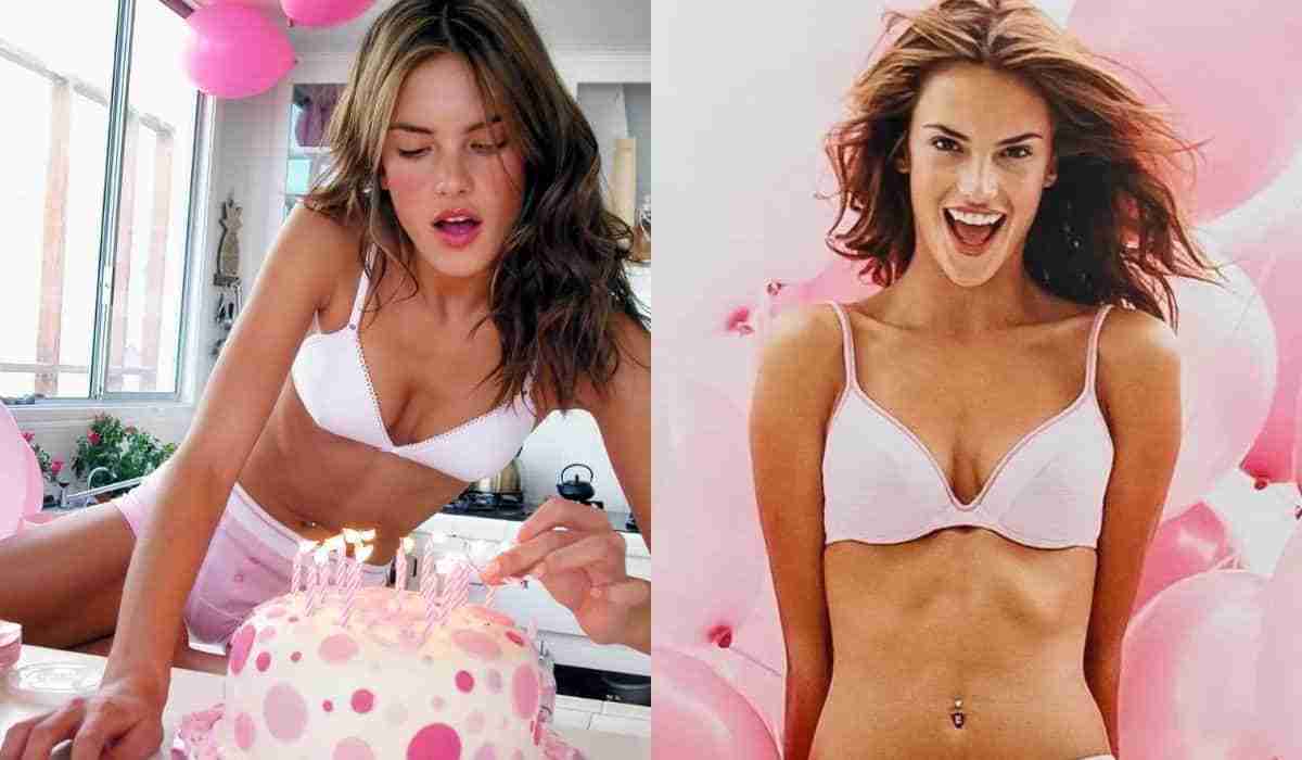 Alessandra Ambrosio posa de lingerie com bolo de aniversário (Foto: Reprodução/Instagram)