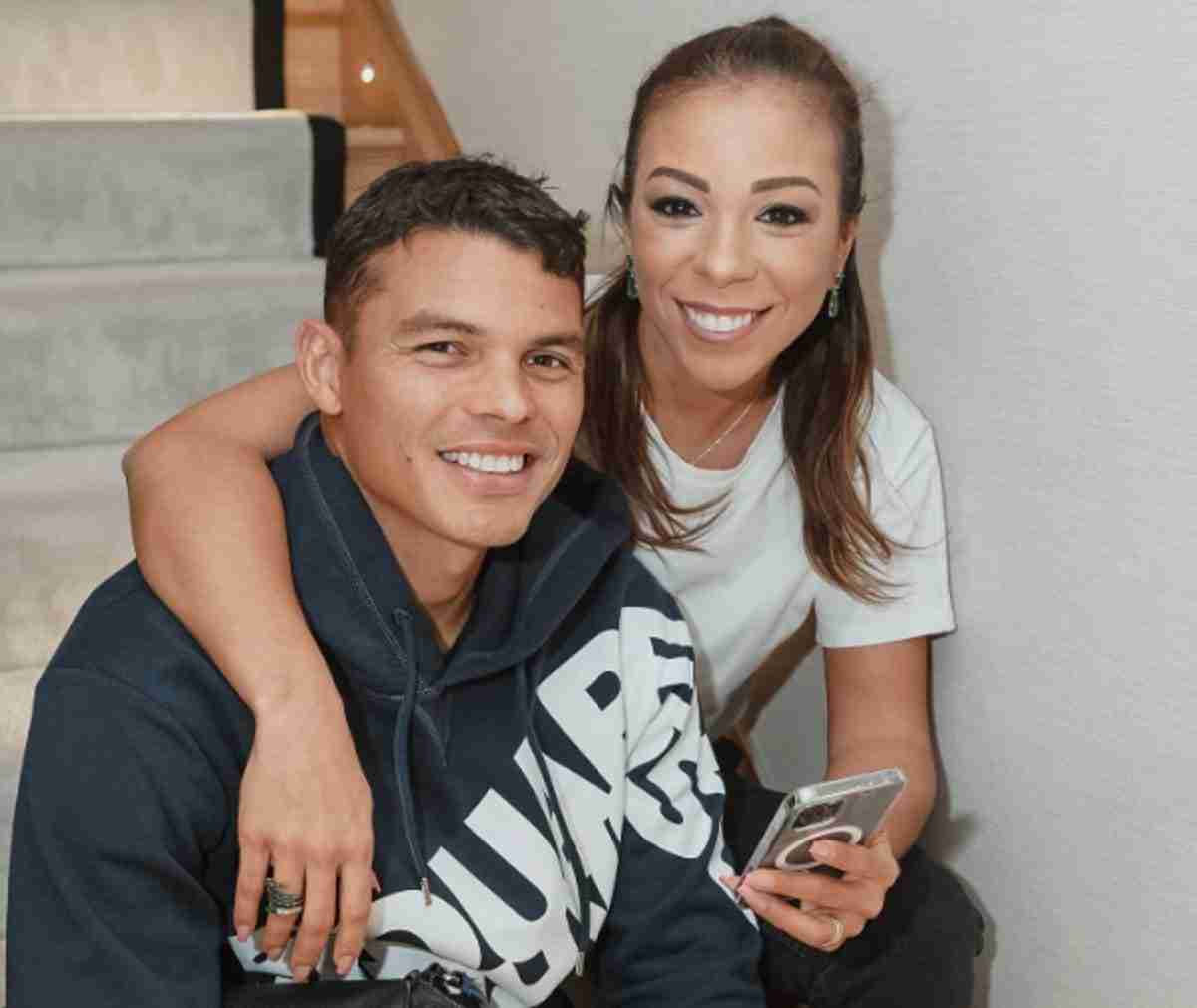 Thiago Silva e a esposa, Belle. Fotos: Reprodução/ Instagram