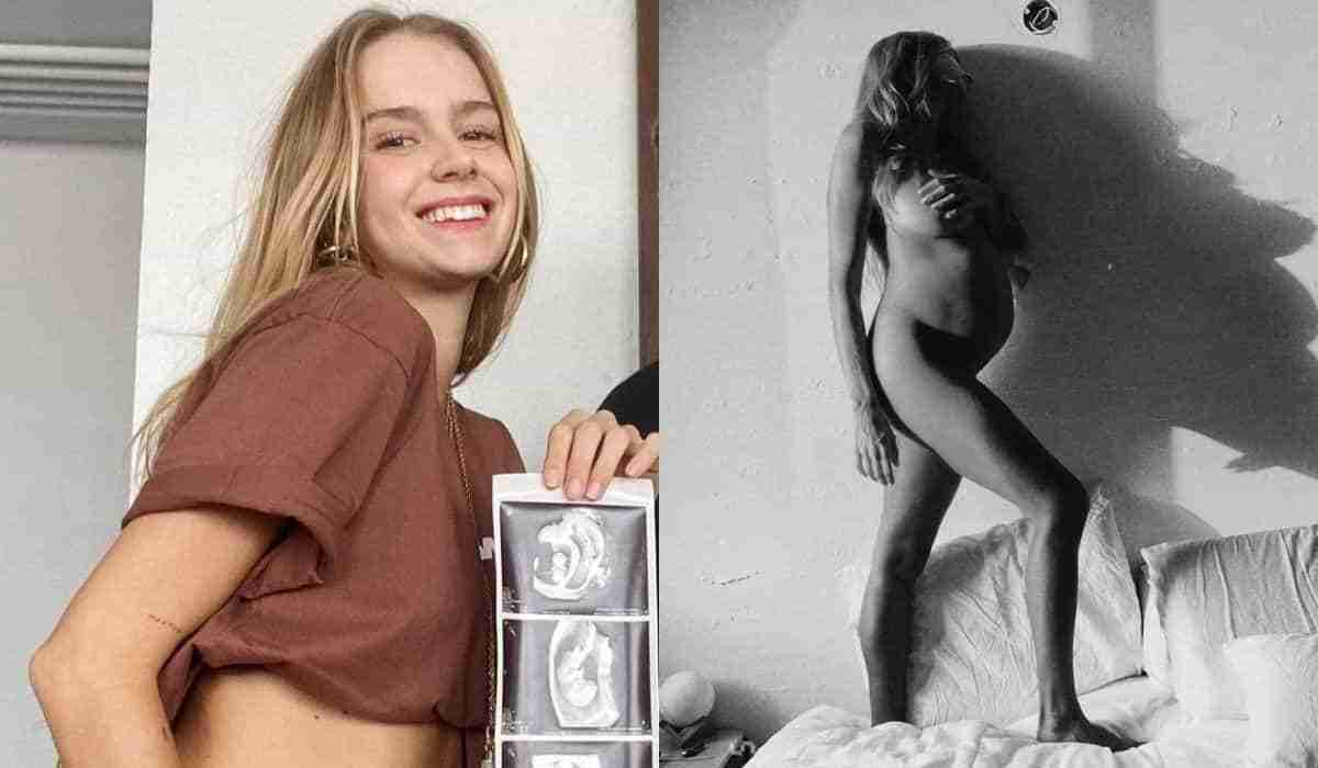 Isabella Scherer posa nua e exibe barrigão da gravidez de gêmeos (Foto: Reprodução/Instagram)