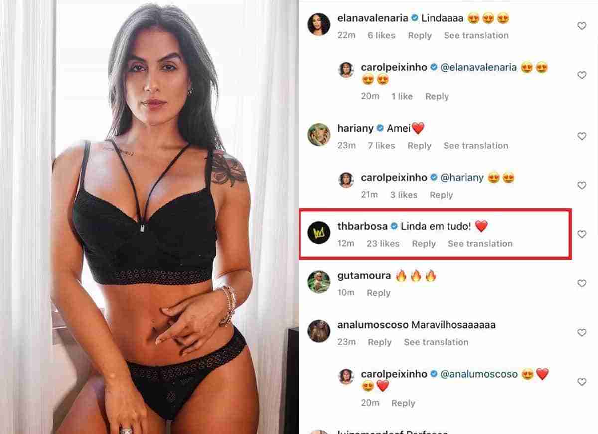 Carol Peixinho posa de lingerie e ganha elogio de Thiaguinho: ‘linda’ (Foto: Reprodução/Instagram)