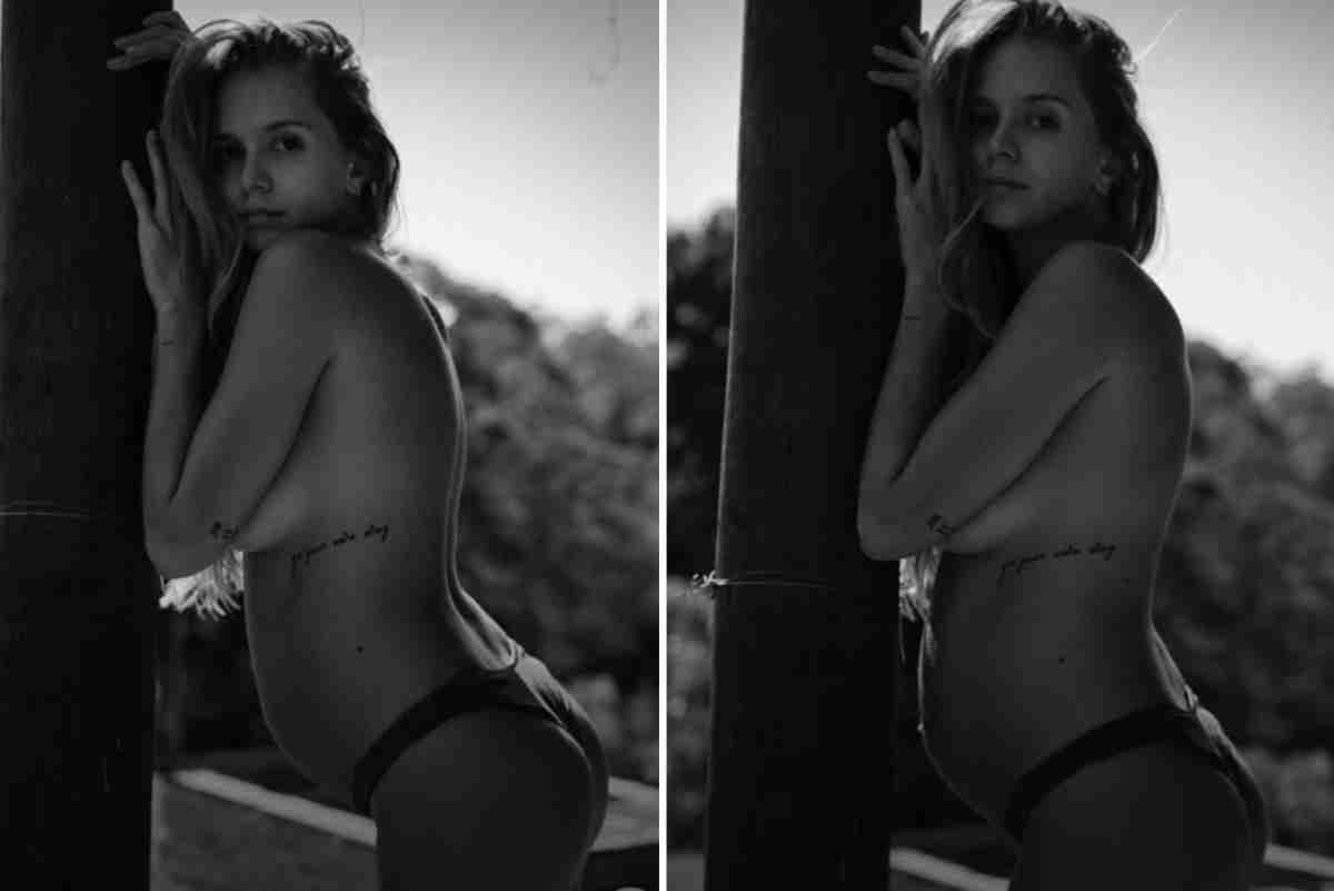 Grávida, Isabella Scherer posa topless em fotos feitas pelo namorado (Foto: Reprodução/Instagram)