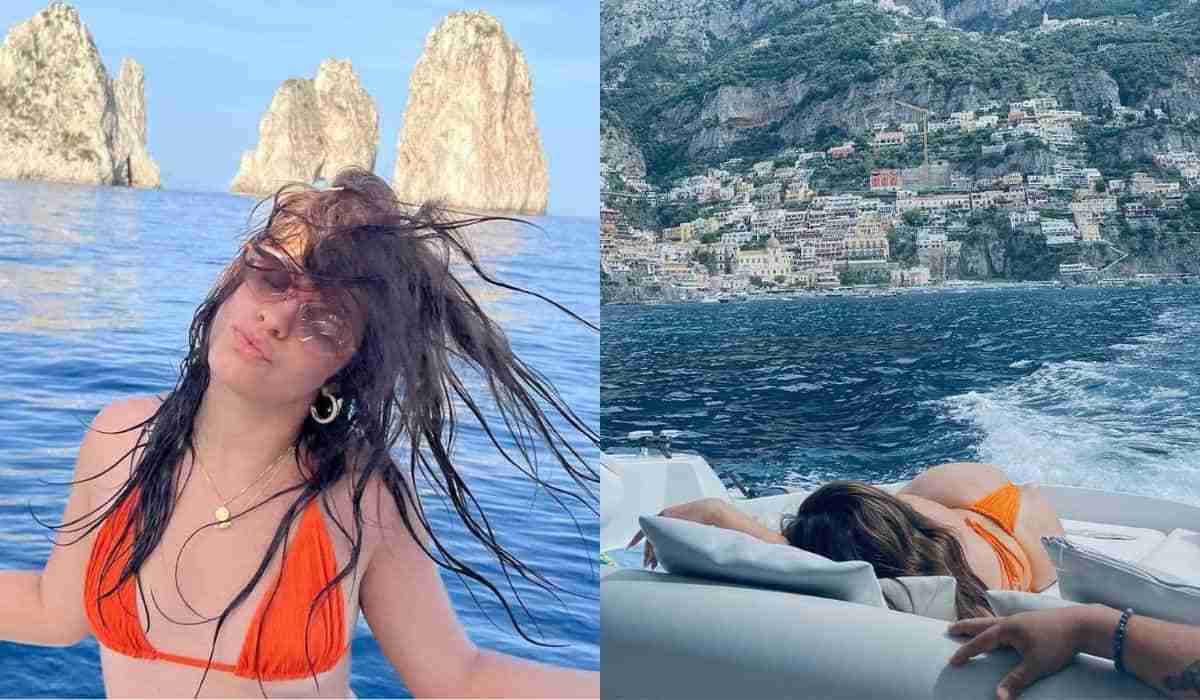 Camila Cabello curte passeio de barco com biquíni cavado na Itália (Foto: Reprodução/Instagram)