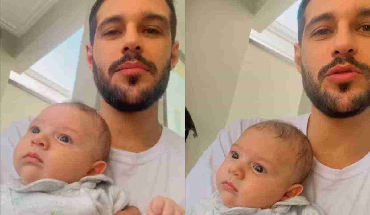 Rodrigo Mussi posa com o sobrinho pela primeira vez após acidente (Foto: Reprodução/Instagram)
