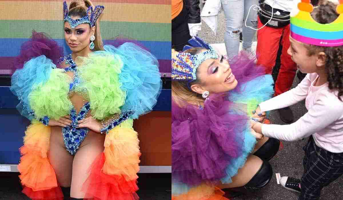 Lexa faz show na Parada LGBTQIA+ e se emociona com fã mirim (Foto: Andy Santana/AgNews)
