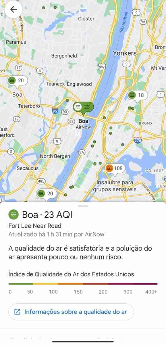 Google Maps lança ferramenta que mostra a qualidade do ar ao seu redor