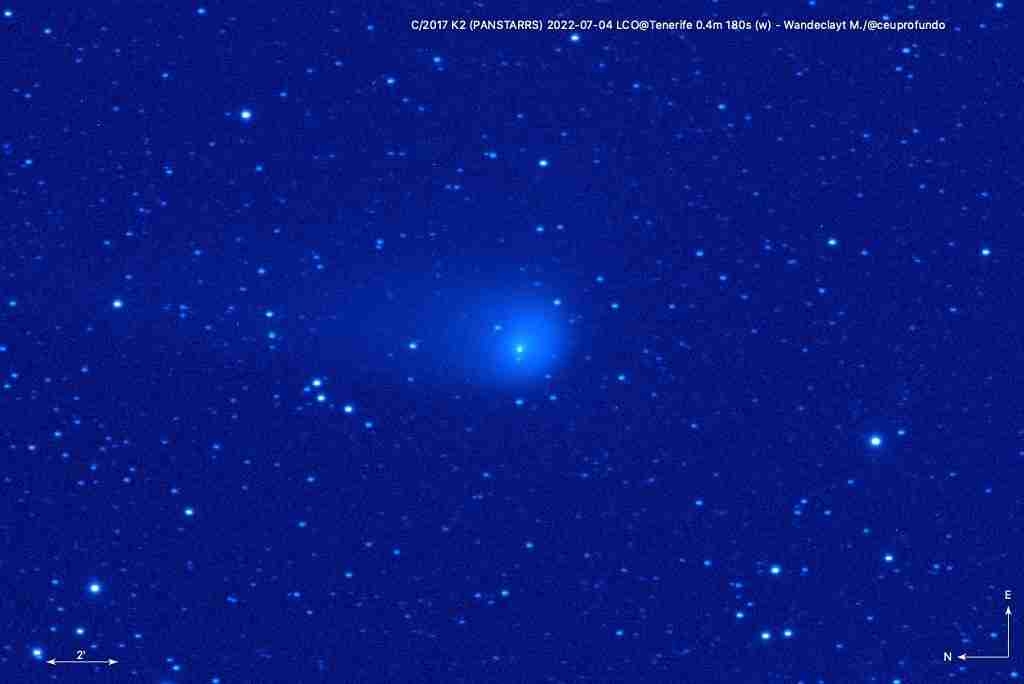 Cometa K2 faz a sua maior aproximação com a Terra