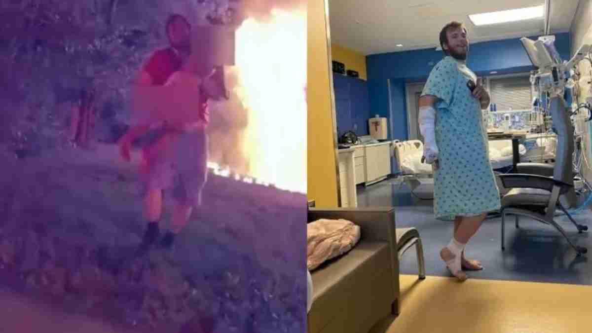 Rapaz entra em casa pegando fogo e resgata sozinho 5 pessoas