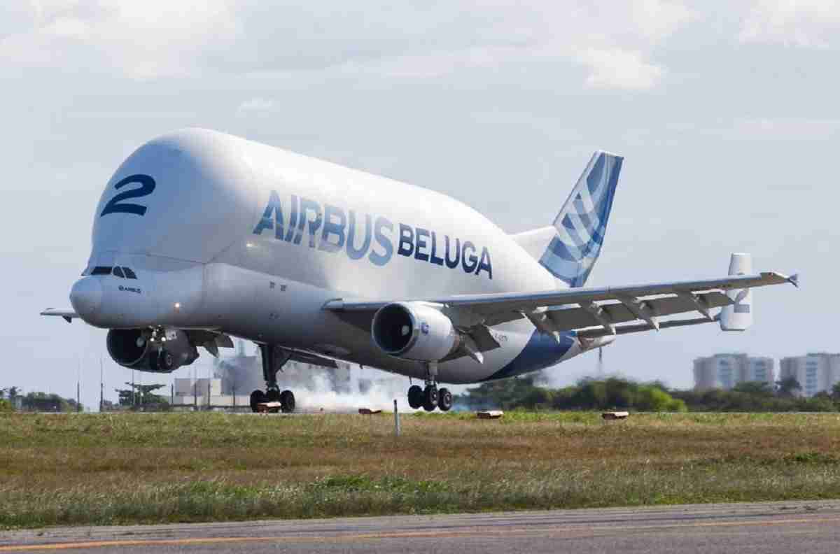 Airbus Beluga pousa pela primeira vez na América do Sul e veio para o Brasil. Fotos: Divulgação/ Airbus