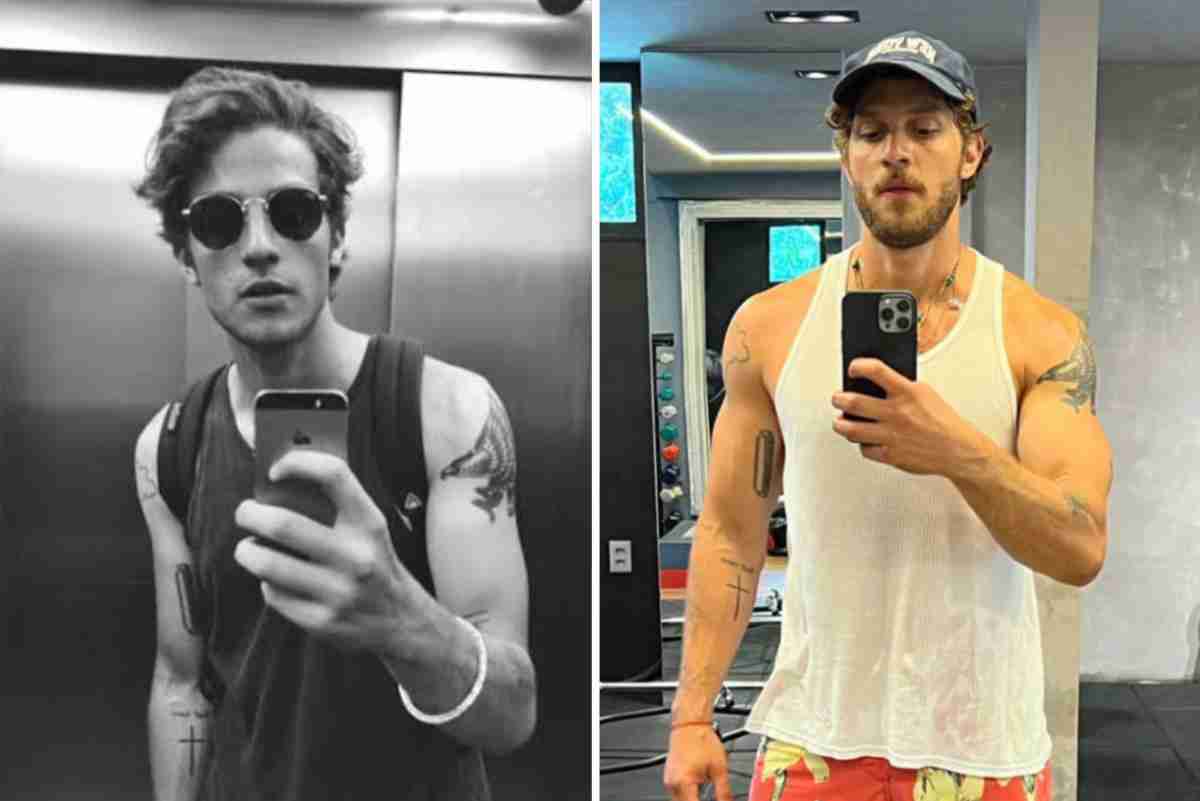 Chay Suede posta antes e depois de ganhar 15 kg com treinos (Foto: Reprodução/Instagram)