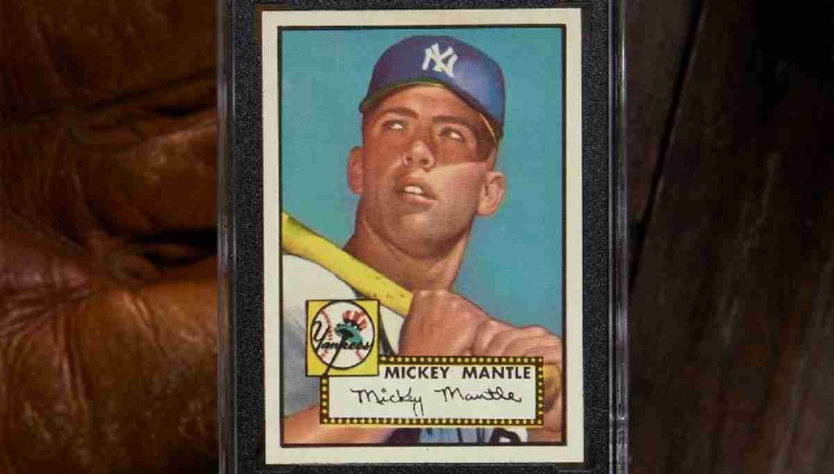 Esse cartão de baseball do jogador Mickey Mantle se tornou o item esportivo colecionável mais caro do mundo. Foto: Divulgação/ Heritage Auctions