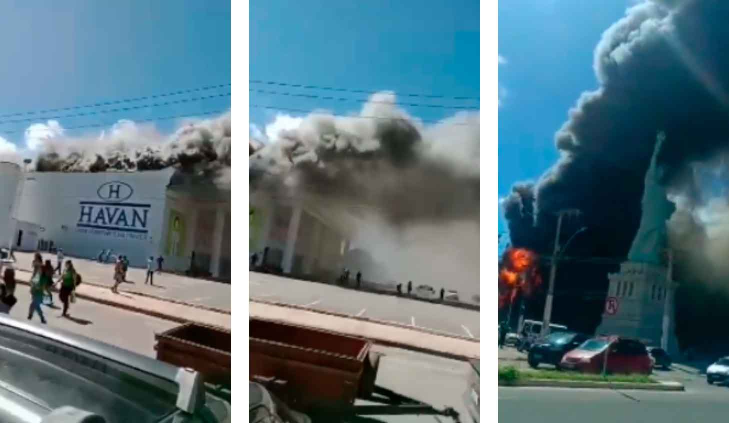 VÍDEO: Incêndio em loja da Havan em Vitória da Conquista.Vídeo e fotos: Reprodução Twitter