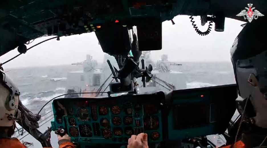 Vídeo mostra o treinamento das tripulações do helicóptero de guerra anti-submarina Kamov Ka-27. Foto: Reprodução