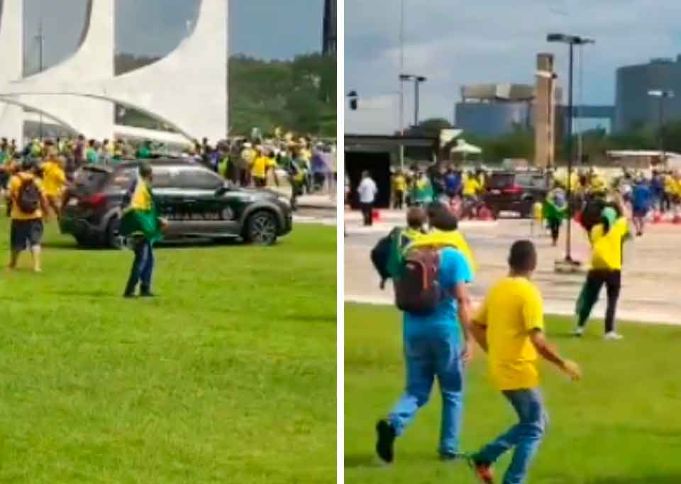 VÍDEO: Carro da polícia atropela manifestantes em Brasília