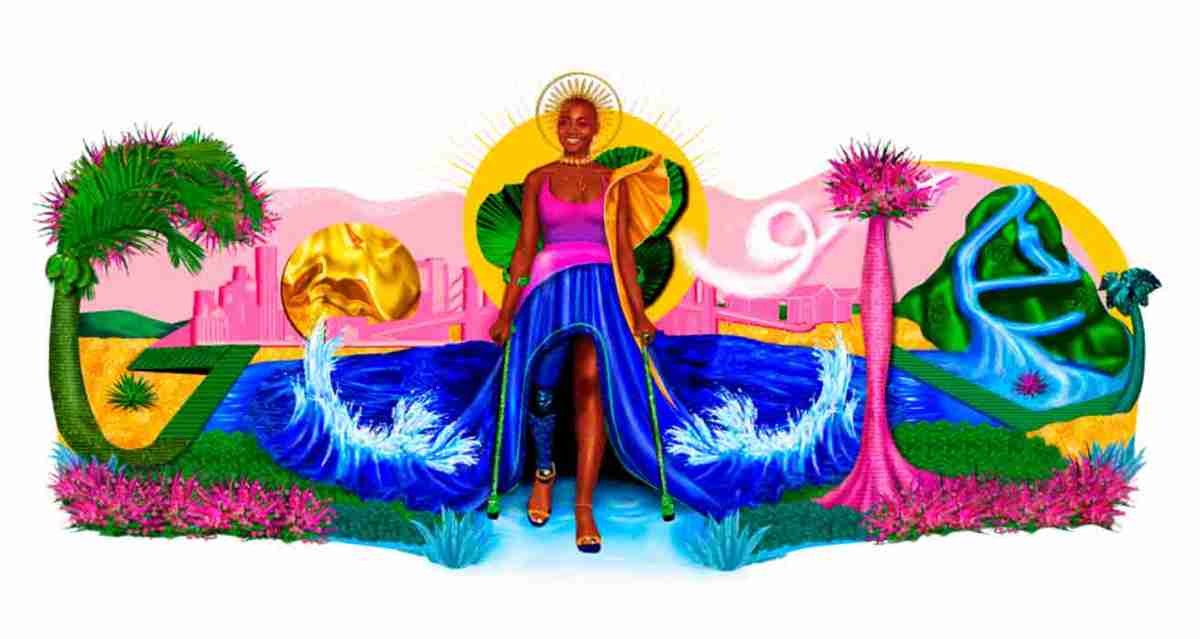 Doodle homenageia a modelo americana haitiana Mama Cax, defensora dos direitos das pessoas com deficiência. Foto: Reprodução