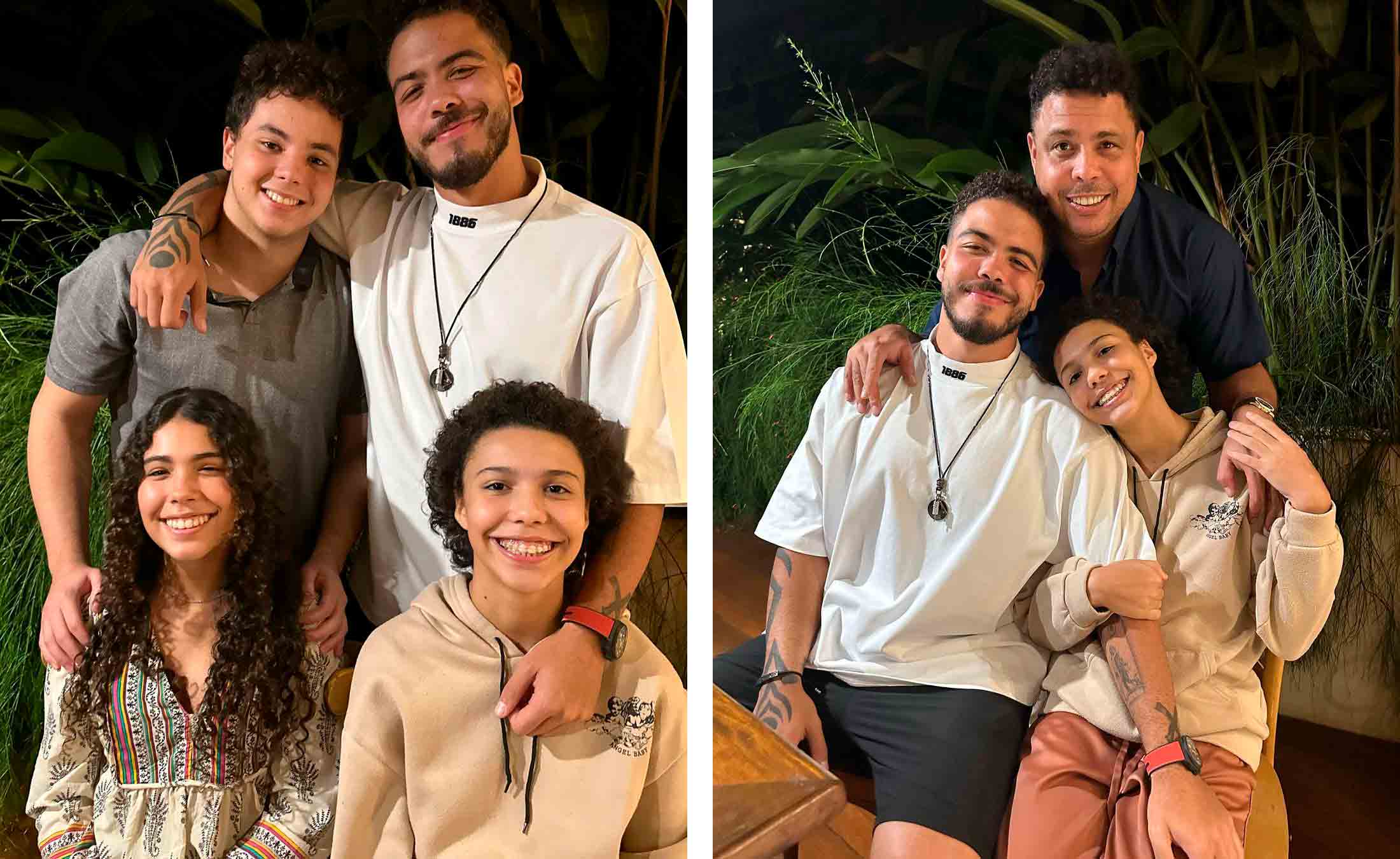 Ronaldo reúne os quatro filhos de três mães diferentes em faz foto rara