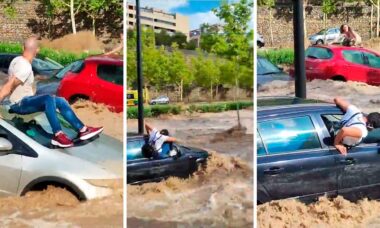 Impressive video shows cars being swept away and residents trapped by sudden floods in Spain. Photo: Reproduction Telegram
