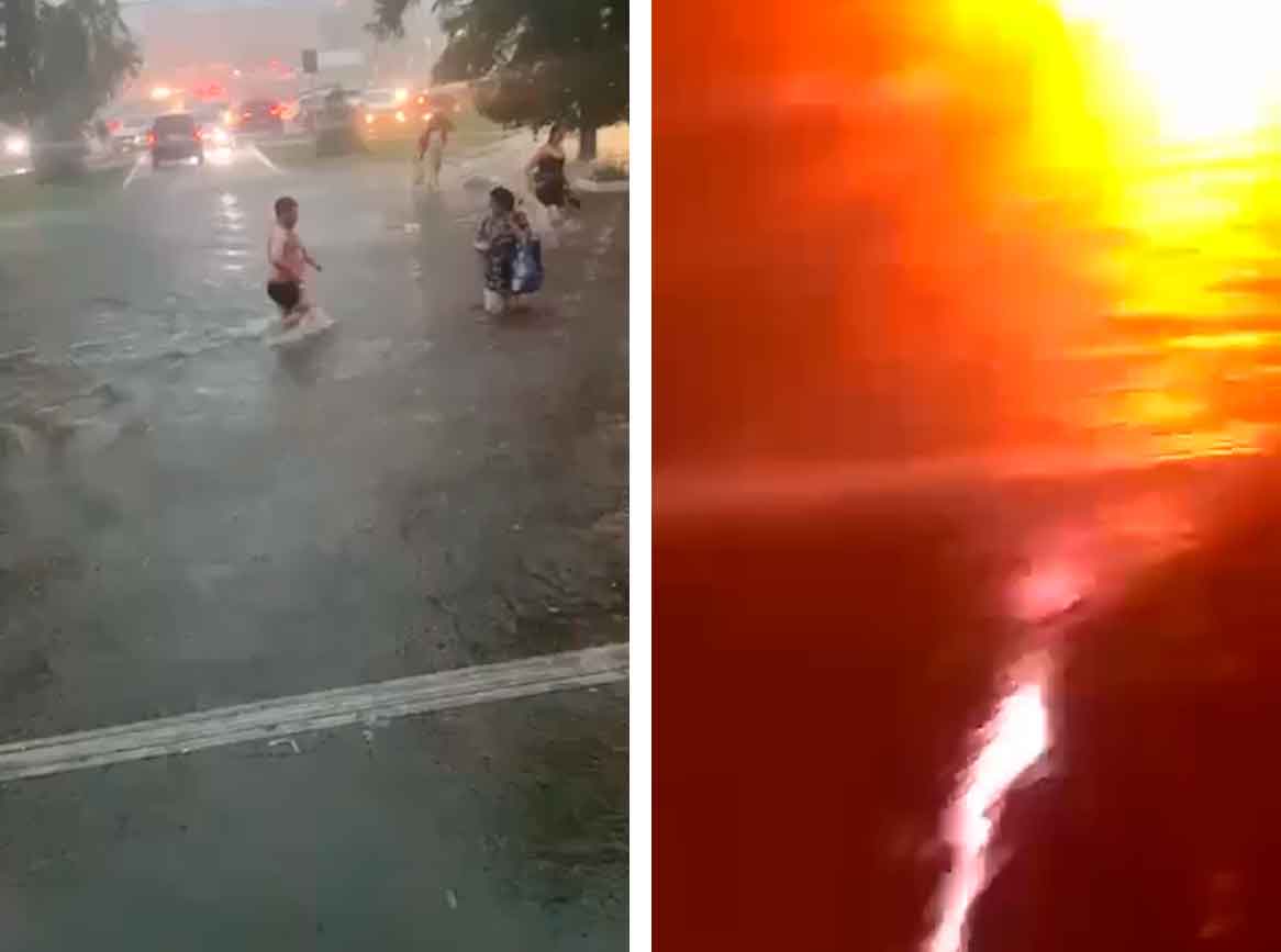 Video impressionante mostra un fulmine che colpisce persone che cercavano riparo da una tempesta. Foto: Riproduzione Twitter @LXSummer1