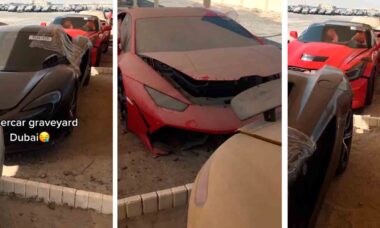 De Rolls Royces a Lamborghinis: supercarros são abandonados em Dubai. Veja vídeo! Foto e Vídeo: Reprodução Tiktok