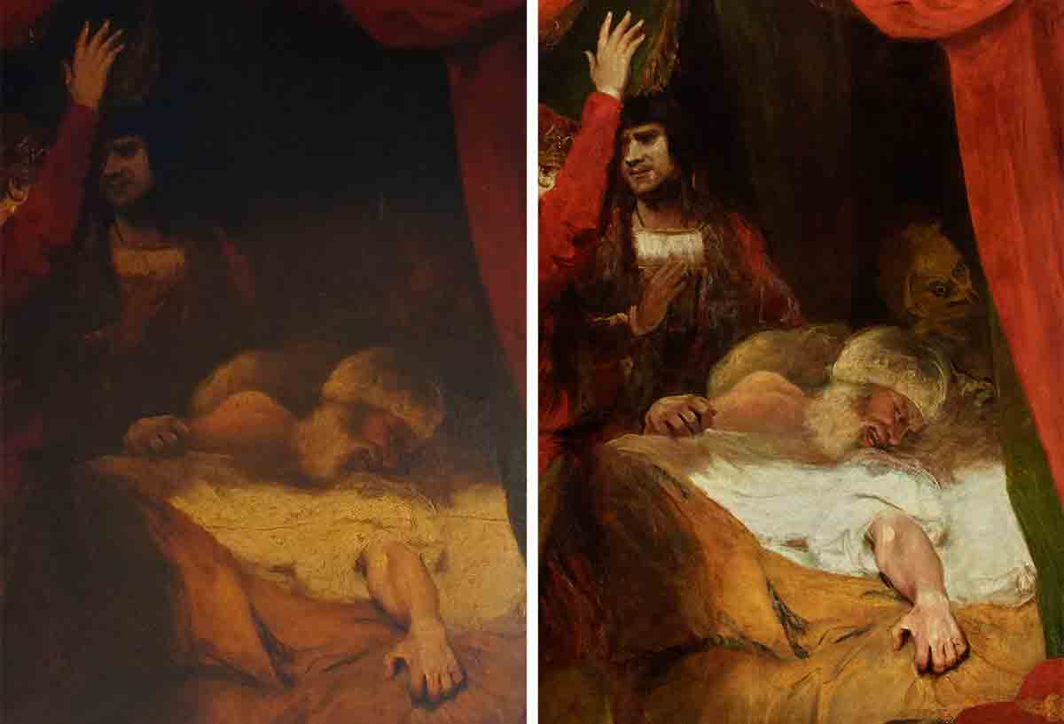 Una figura demoniaca scoperta in un dipinto di oltre 200 anni dopo il restauro