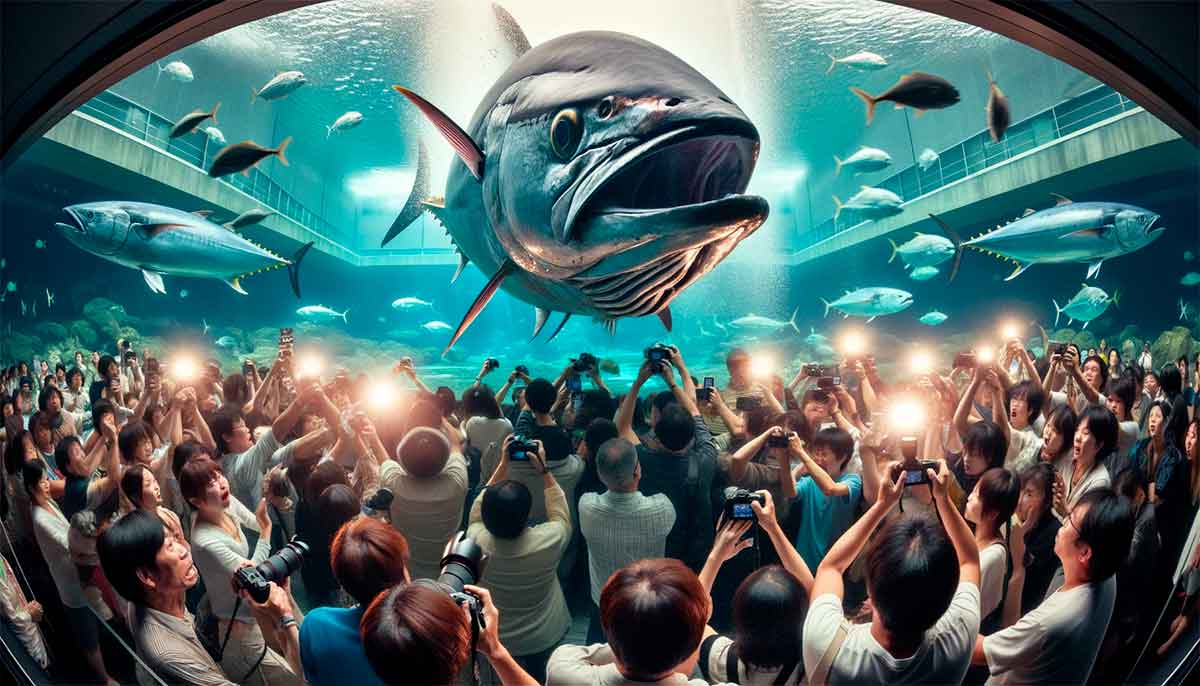 Atum morre na frente de visitantes horrorizados em aquário por causa de flashs de máquinas fotográficas