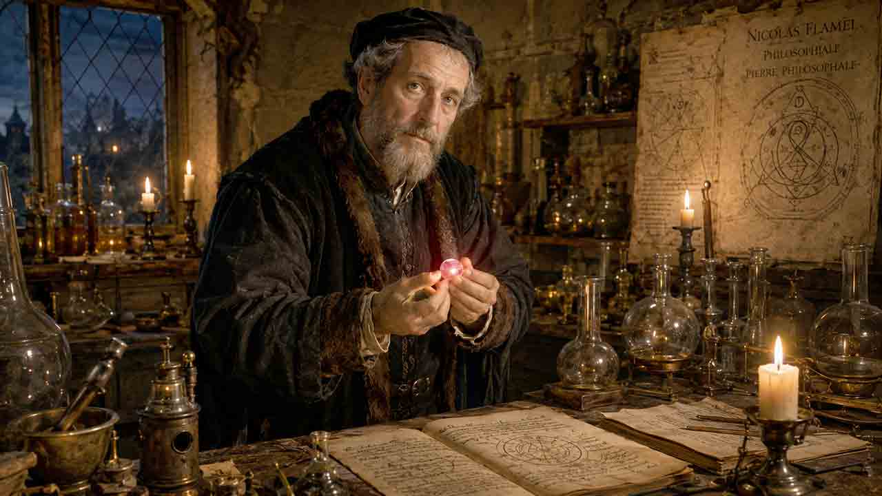 Nicolas Flamel. Ilustração: Condutta.com