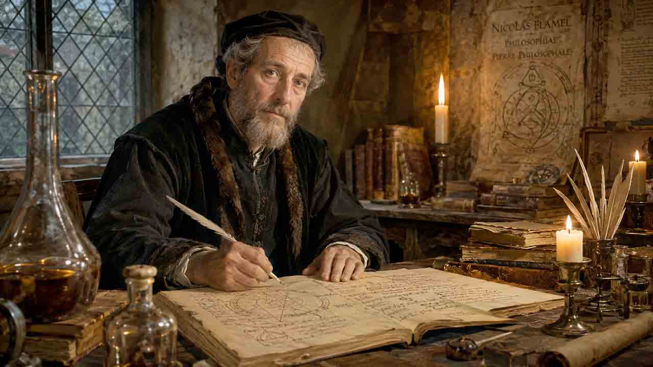 Nicolas Flamel. Ilustração: Condutta.com